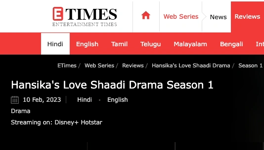 Hansika's Love Shaadi Drama Season 1